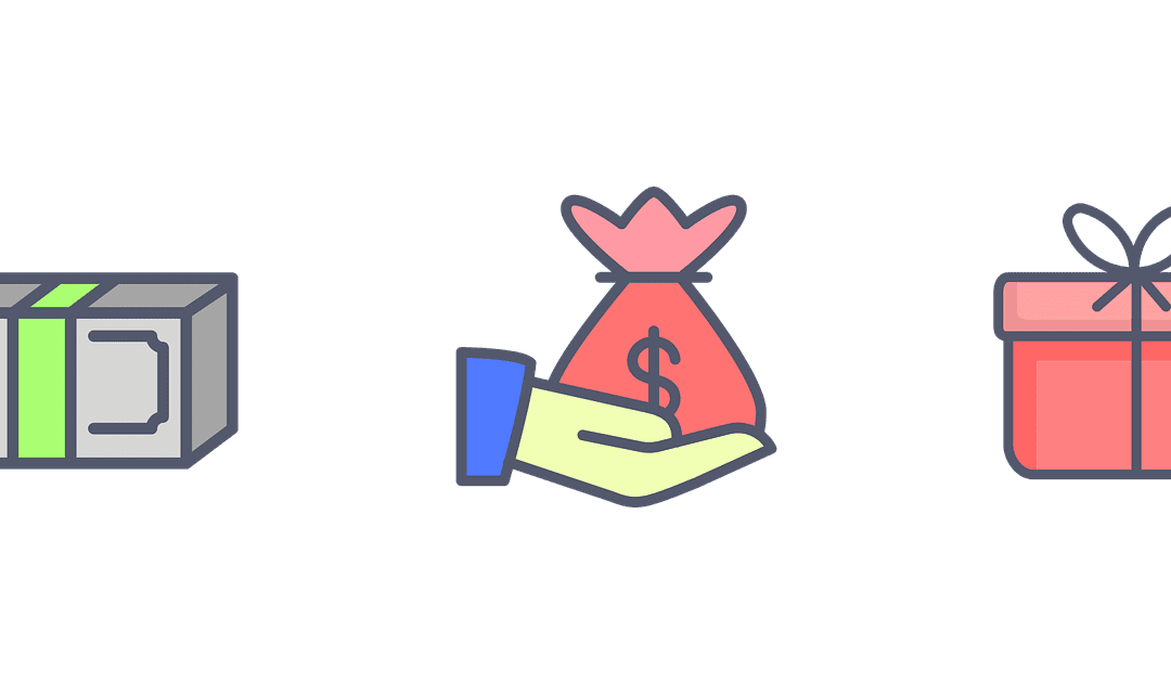 Geldbündel, Hand mit Geldbeutel, Geschenk